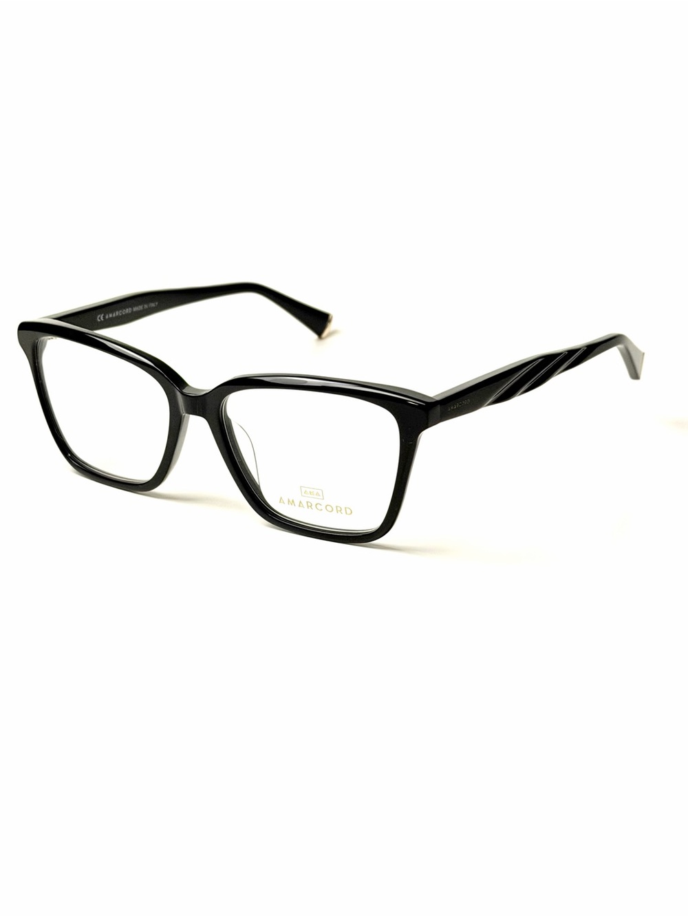 Amarcord AM 264 C.1 Black Plastic Eyeglasses 55-16 Authentic NWT